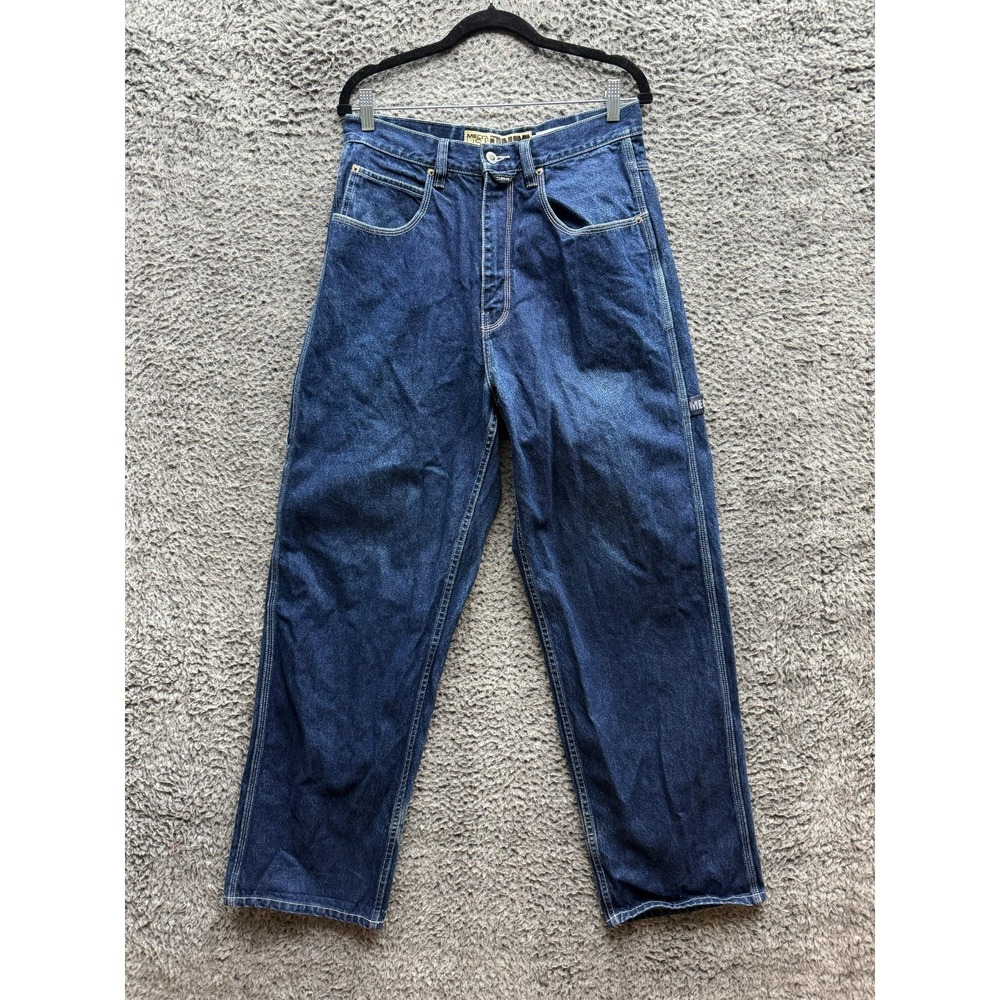 Vintage‎ Y2K Mecca Baggy Straight Leg Carpenter Denim Jeans Dark Wash Mens 32